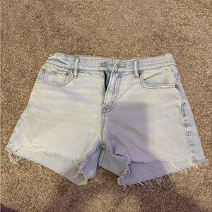 American Eagle Outfitters Light Blue Distressed Denim Shorts